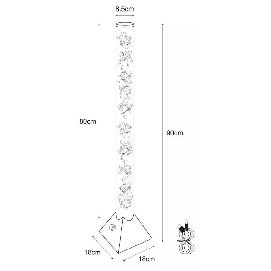Zuma Line - Светодиодный RGB-торшер LED/3,6W/5V