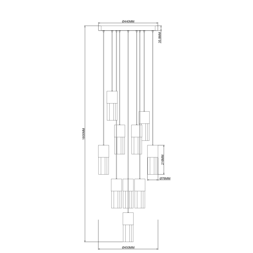 Zuma Line - LED-люстра на тросе LED/50W/230V золотая