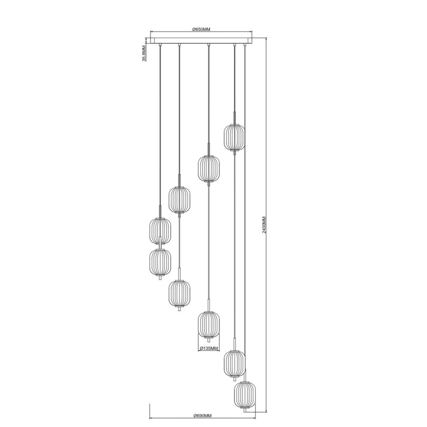 Zuma Line - LED-люстра на тросі LED/55 Вт/230 В, діаметр 63 см, золота
