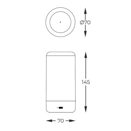 Zuma Line - Светодиодная регулируемая по яркости настольная лампа с зарядкой LED/0,5 Вт/230 В черная IP54