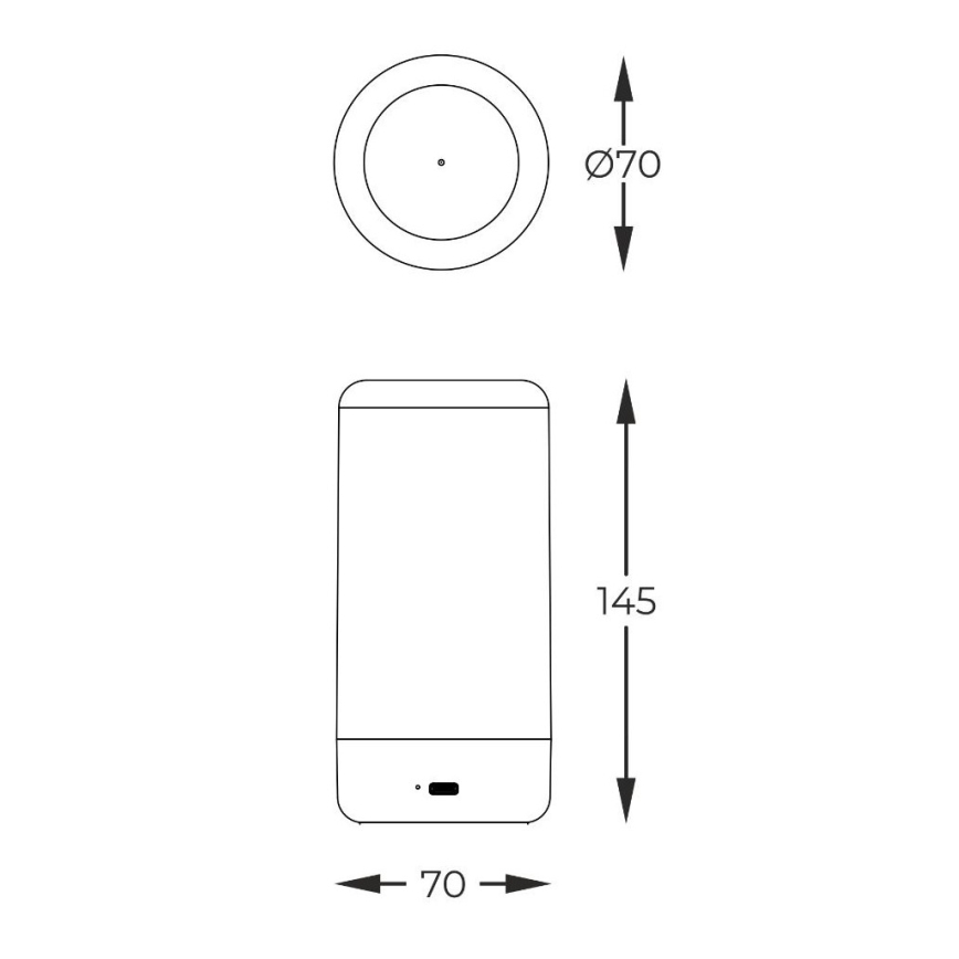 Zuma Line - Светодиодная регулируемая по яркости настольная лампа с зарядкой LED/0,5 Вт/230 В черная IP54