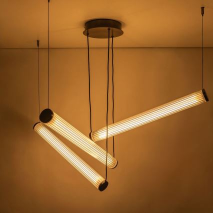 Zuma Line - LED люстра з регульованою яскравістю на тросі LED/64W/230V 2700-6500K чорна + пульт дистанційного керування