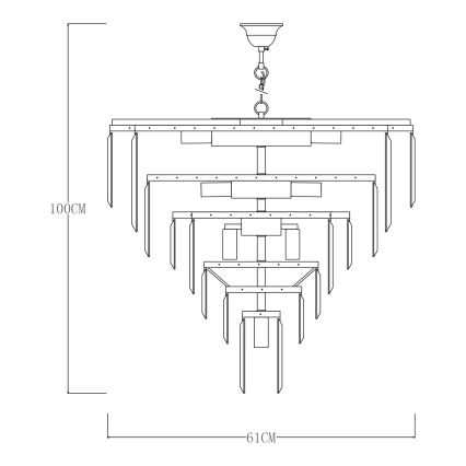 Zuma Line - Люстра на цепи 20xE14/40W/230V золотая