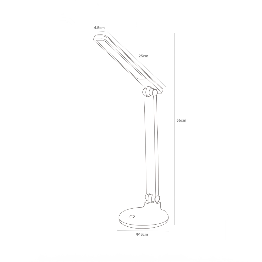 Zuma Line - LED Акумуляторна настільна лампа LED/6W/1200 mAh 3000/4500/6000K чорний
