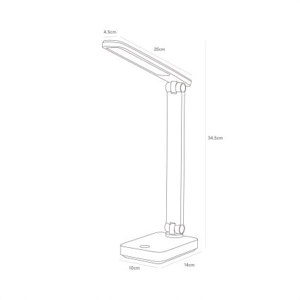 Zuma Line - LED Акумуляторна настільна лампа LED/8W/1200 mAh 3000/4500/6000K чорний