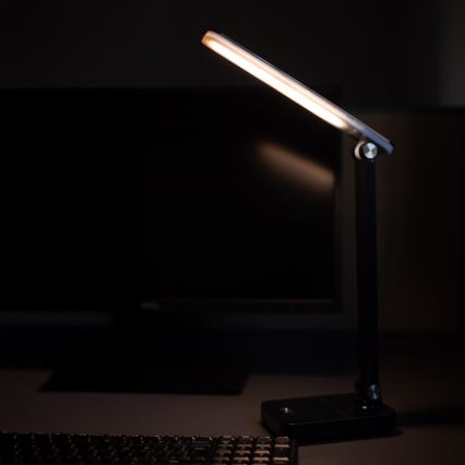 Zuma Line - Светодиодная аккумуляторная настольная лампа LED/8W/1200 mAh 3000/4500/6000K CRI 90 черный