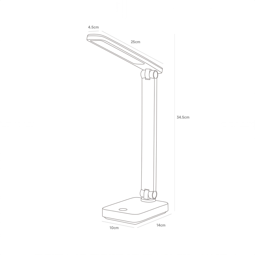 Zuma Line - Светодиодная аккумуляторная настольная лампа LED/8W/1200 mAh 3000/4500/6000K белый