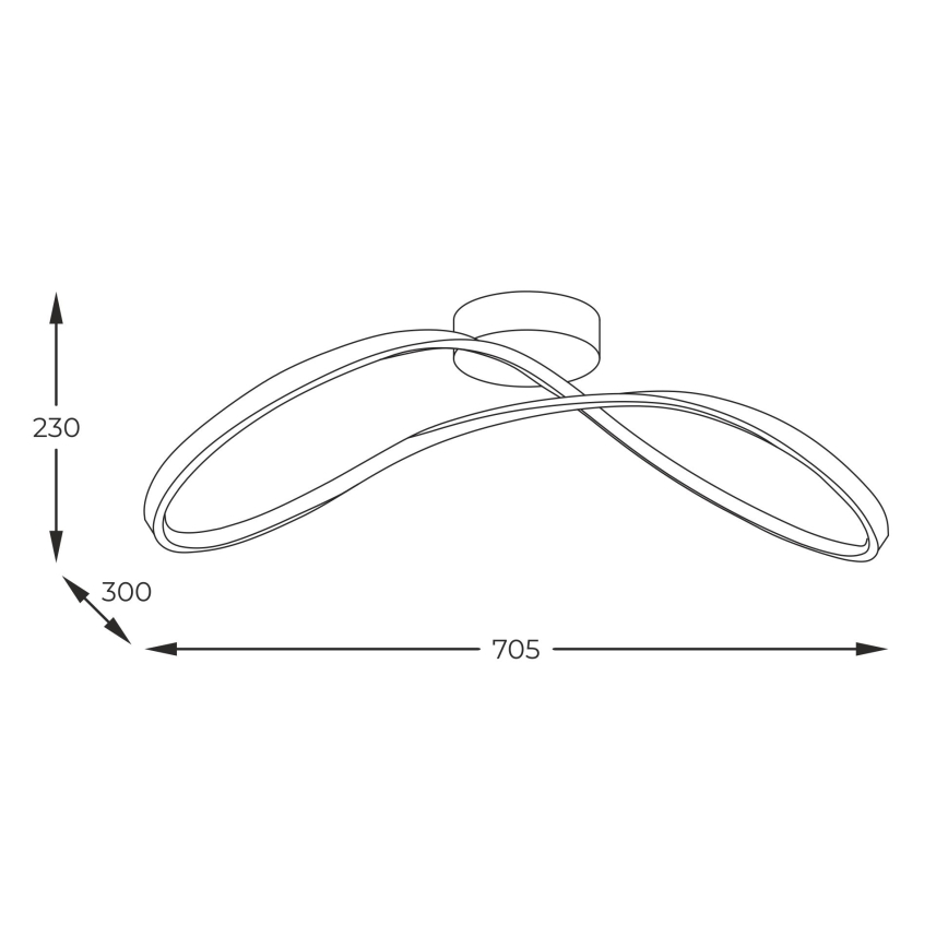 Zuma Line - Пристельова LED люстра LED/45W/230V 3000/4000/6000K чорний