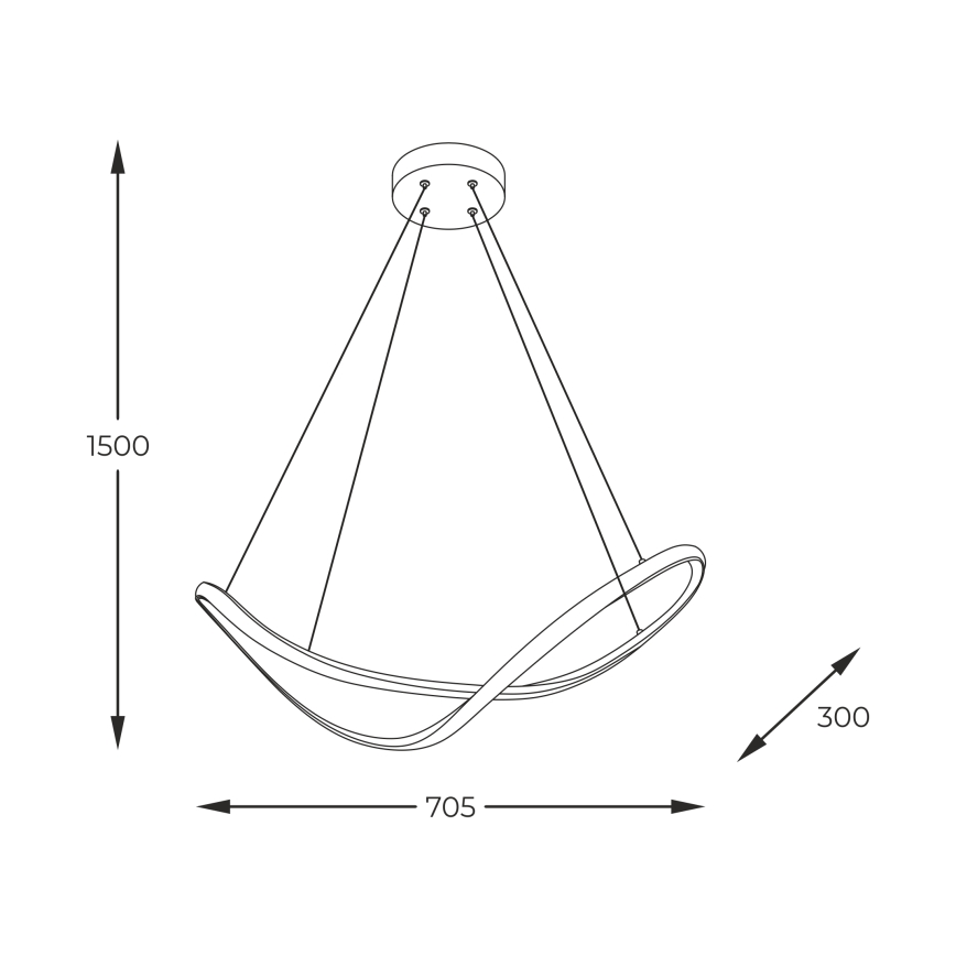 Zuma Line - Светодиодная подвесная люстра LED/45W/230V 3000/4000/6000K черный