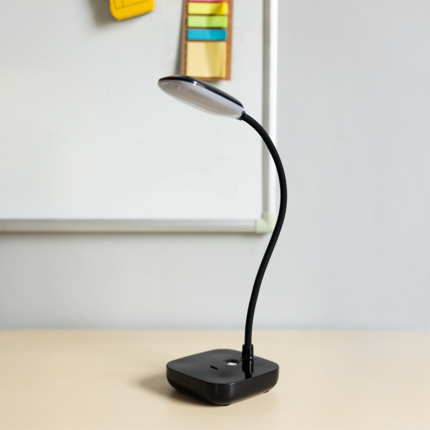 Zuma Line - LED Акумуляторна настільна лампа LED/7W/1200 mAh 3000/4500/6000K чорний