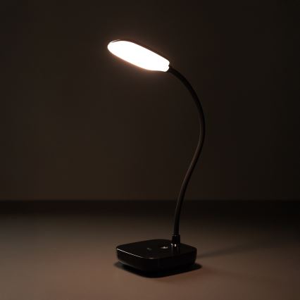 Zuma Line - LED Акумуляторна настільна лампа LED/7W/1200 mAh 3000/4500/6000K чорний