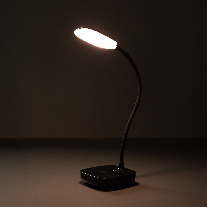 Zuma Line - LED Акумуляторна настільна лампа LED/7W/1200 mAh 3000/4500/6000K чорний