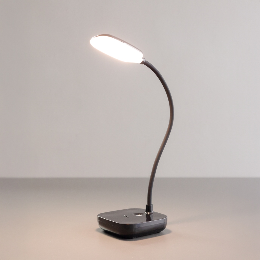 Zuma Line - Светодиодная аккумуляторная настольная лампа LED/7W/1200 mAh 3000/4500/6000K черный