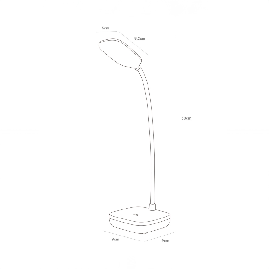 Zuma Line - LED Акумуляторна настільна лампа LED/7W/1200 mAh 3000/4500/6000K білий