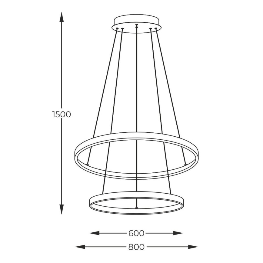 Zuma Line - Світлодіодна підвісна люстра LED/60W/230V 3000/4000/6000K діаметр 80 см чорний