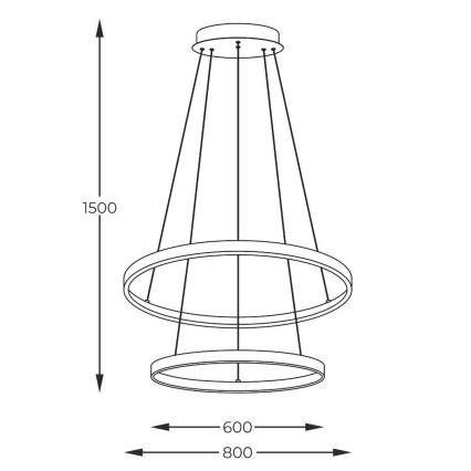 Zuma Line - Світлодіодна підвісна люстра LED/60W/230V 3000/4000/6000K діаметр 80 см золотий