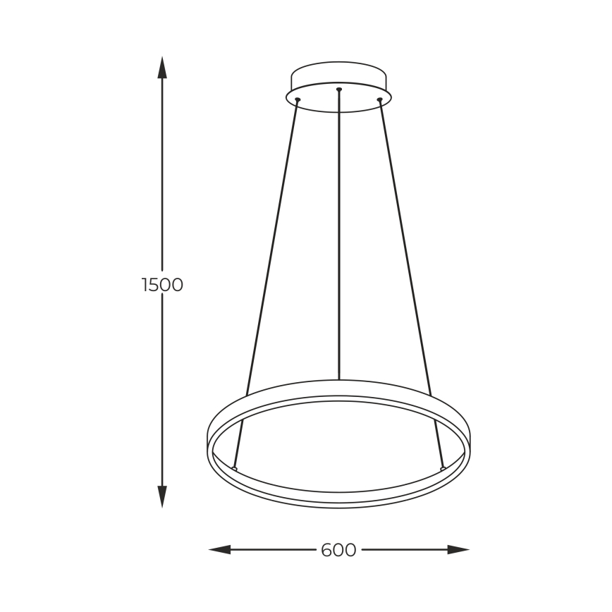 Zuma Line - Світлодіодна підвісна люстра LED/28W/230V 3000/4000/6000K діаметр 60 см золотий
