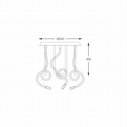 Zuma Line - Пристельова LED люстра LED/45W/230V 3000/4000/6000K чорний