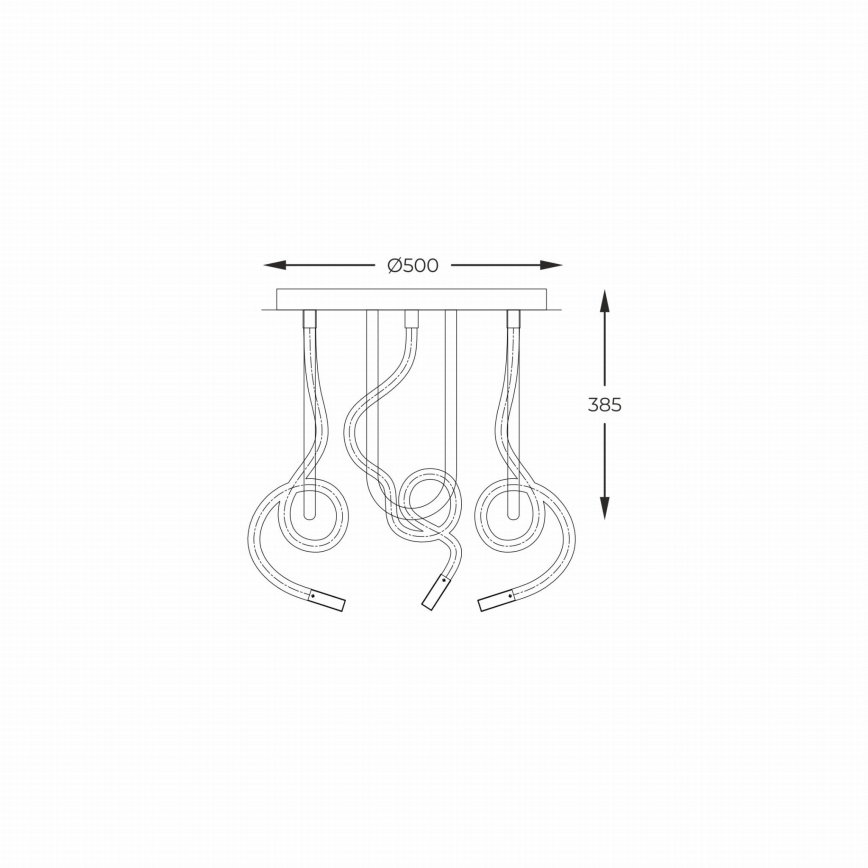 Zuma Line - Пристельова LED люстра LED/45W/230V 3000/4000/6000K чорний
