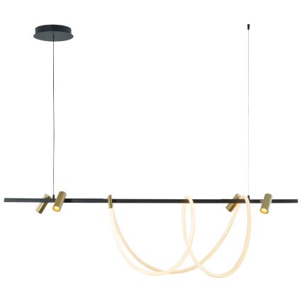 Zuma Line - Світлодіодна підвісна люстра з регулюванням яскравості LED/60W + LED/7,5W/230V 2700-6000K чорний/золотий + пульт дистанційного керування