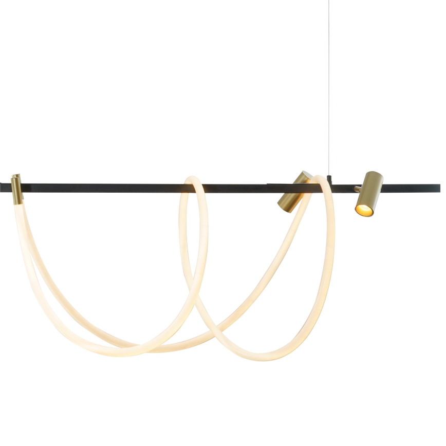 Zuma Line - Світлодіодна підвісна люстра з регулюванням яскравості LED/60W + LED/7,5W/230V 2700-6000K чорний/золотий + пульт дистанційного керування