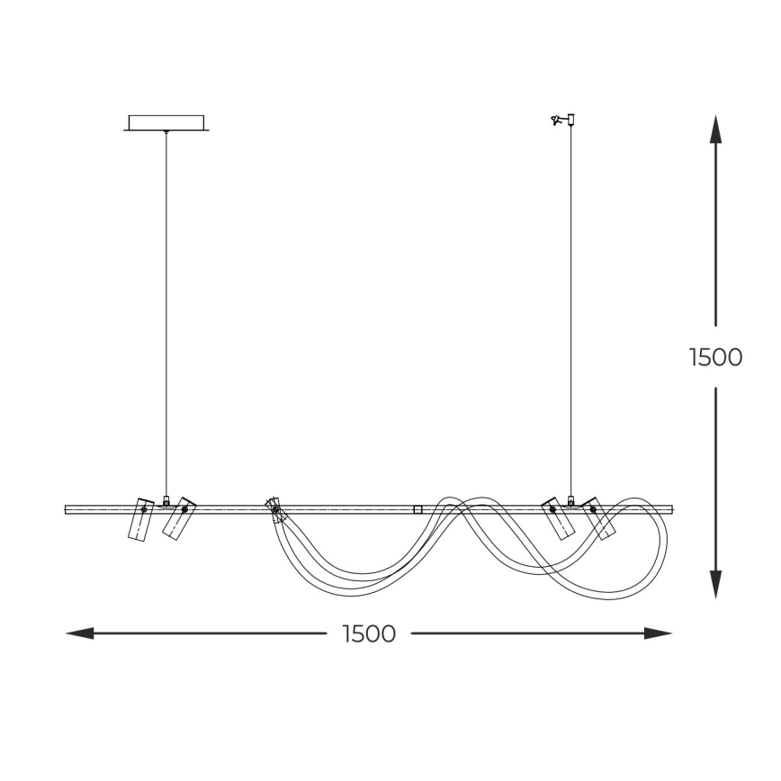 Zuma Line - Світлодіодна підвісна люстра з регулюванням яскравості LED/60W + LED/7,5W/230V 2700-6000K чорний/золотий + пульт дистанційного керування