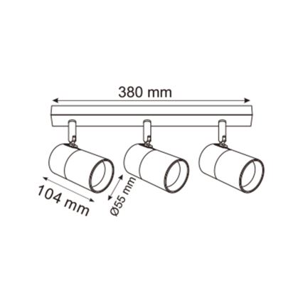 Zuma Line - Точковий світильник 3xGU10/50W/230V чорний/золотий