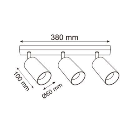 Zuma Line - Точковий світильник 3xGU10/50W/230V чорний/сірий
