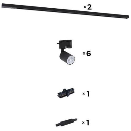 Zuma Line - Точковий світильник для шинної системи 6xGU10/10W/230V чорний + шинне приладдя