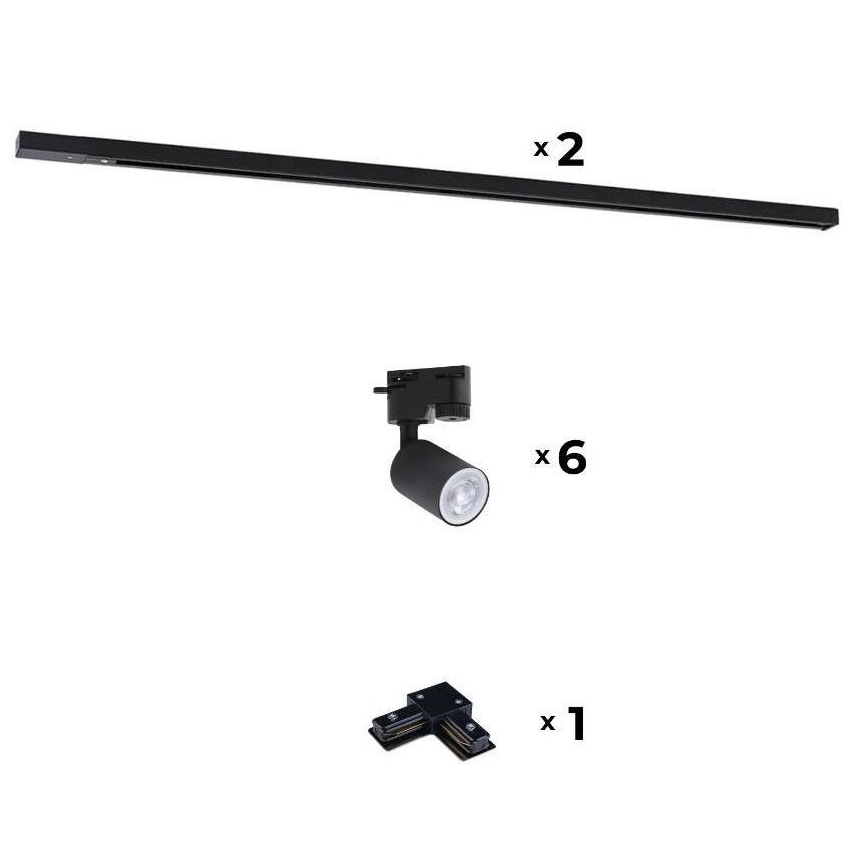 Zuma Line - Точковий світильник для шинної системи 6xGU10/10W/230V чорний + шинне приладдя