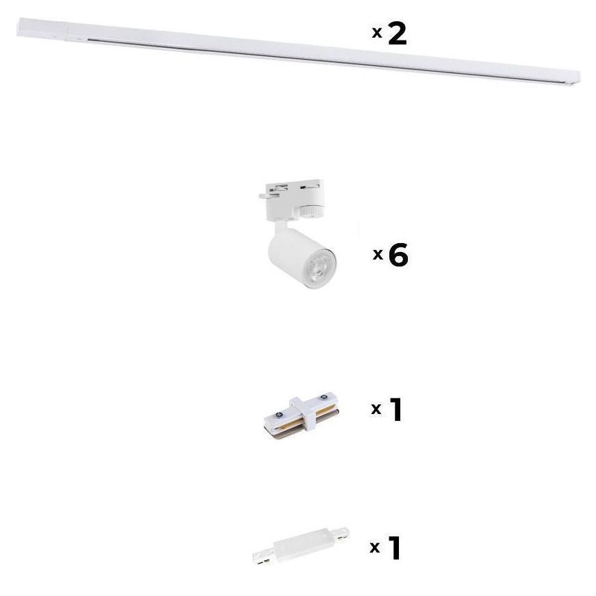 Zuma Line - Точечный светильник для шинной системы 6xGU10/10W/230V белый + аксессуары для шинной системы