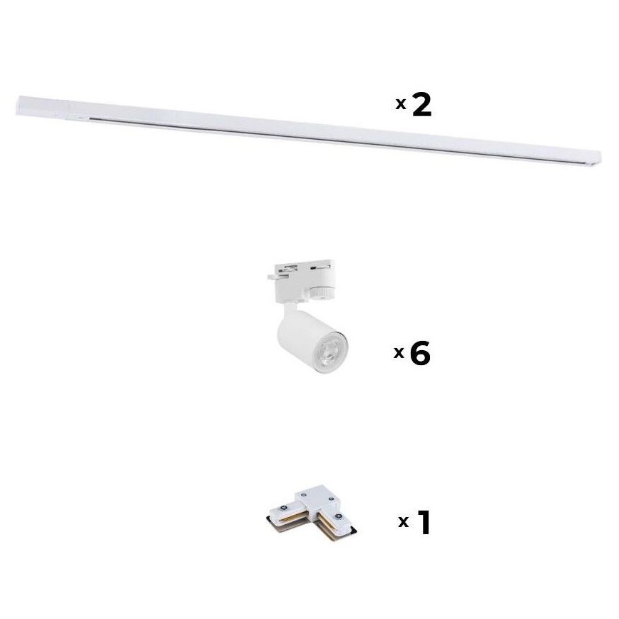 Zuma Line - Точковий світильник для трекової системи 6xGU10/10W/230V білий + трекові аксесуари