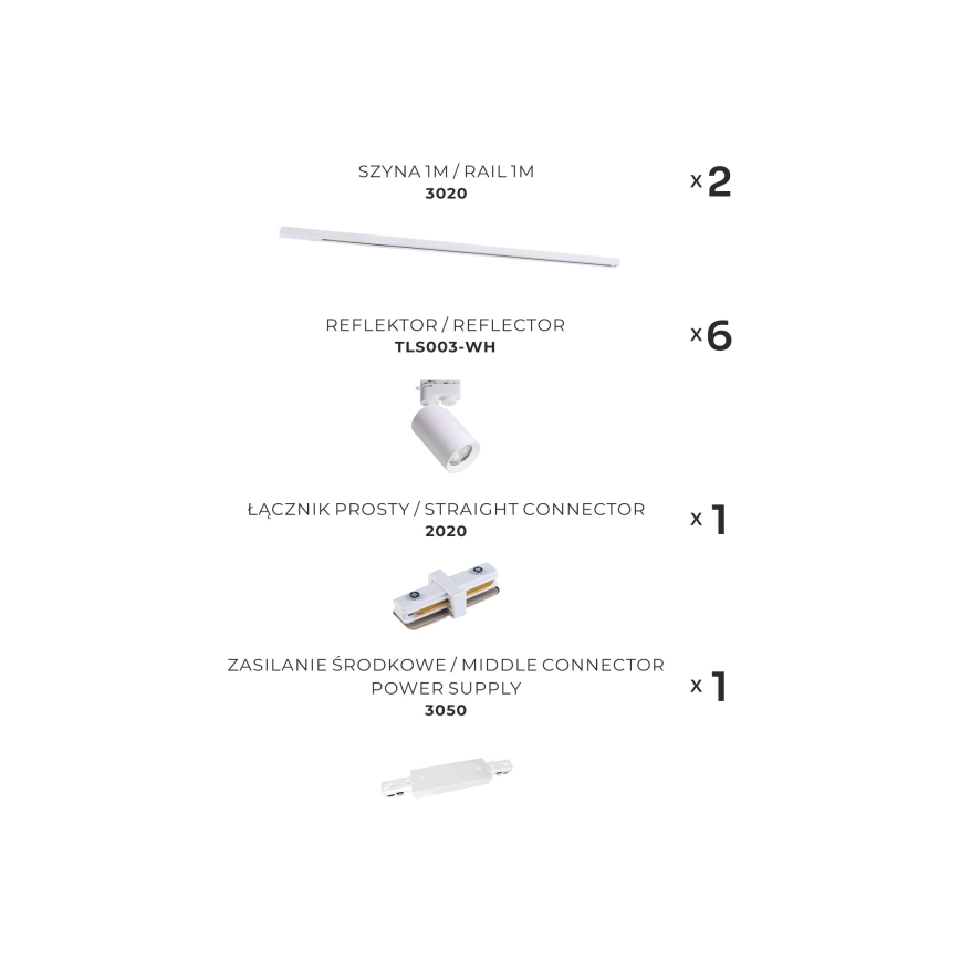 Zuma Line - Точковий світильник для трекової системи 6xGU10/35W/230V білий
