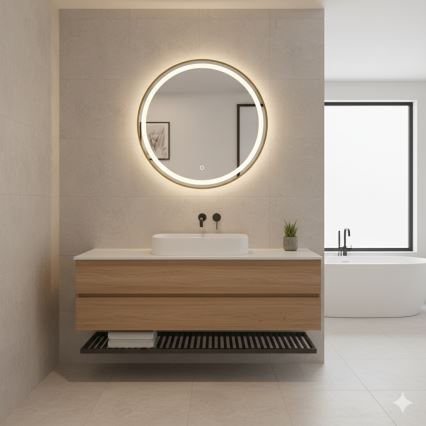 Zuma Line - LED настінне дзеркало для ванної з підсвіткою LED/36W/230V 3000/4000/6000K, діаметр 80 см, IP44, золотисте