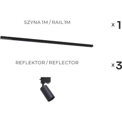 Zuma Line - Спот светильник в шинной системе 3xGU10/35W/230V черный