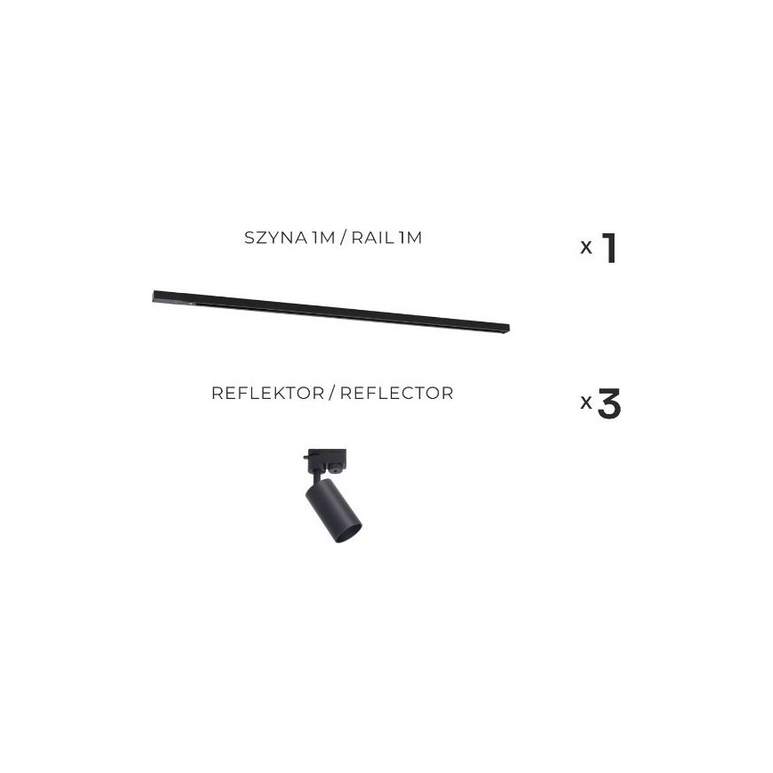 Zuma Line - Трековый точечный светильник 3xGU10/35W/230V черный