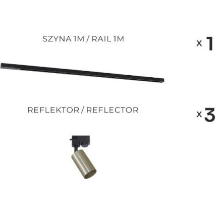 Zuma Line - Встраиваемый светильник в рельсовой системе 3xGU10/35W/230V черный/золотой