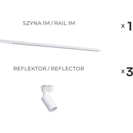 Zuma Line - Встраиваемый светильник в рейковую систему 3xGU10/35W/230V белый