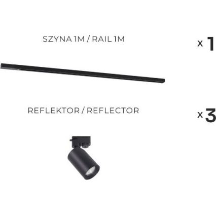 Zuma Line - Встраиваемый светильник в рейковую систему 3xGU10/35W/230V черный
