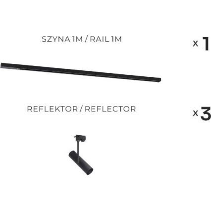 Zuma Line - Трековый спот 3xGU10/35W/230V чёрный