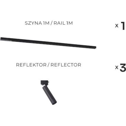 Zuma Line - Встраиваемый светильник в шинопроводе 3xGU10/35W/230V черный