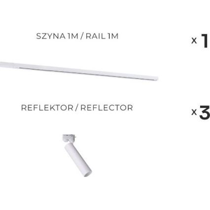 Zuma Line - Встраиваемый светильник в шинопроводе 3xGU10/35W/230V белый