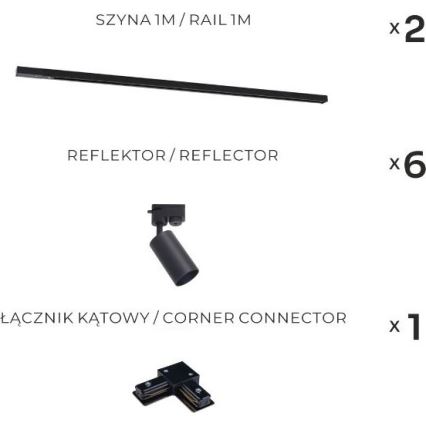 Zuma Line - Спот-светильник в направляющей системе 6xGU10/35W/230V черный
