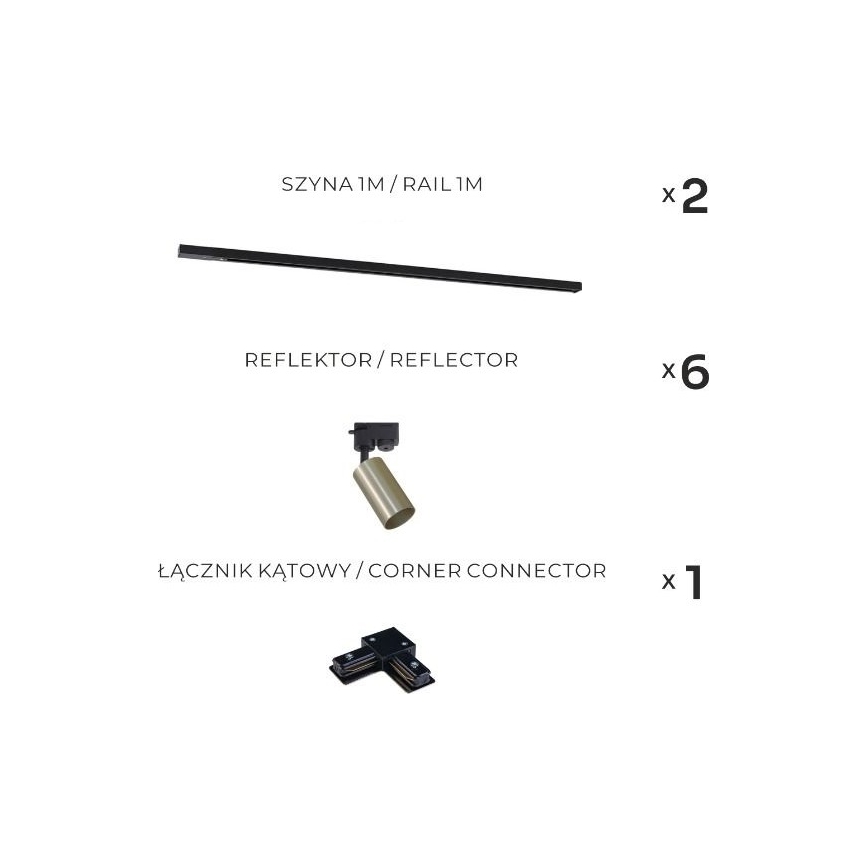 Зума Лайн - Точковий світильник для трекової системи 6xGU10/35W/230V чорний/золотий