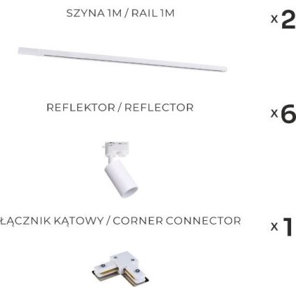 Zuma Line - Встраиваемый светильник в шинный светильник 6xGU10/35W/230V белый