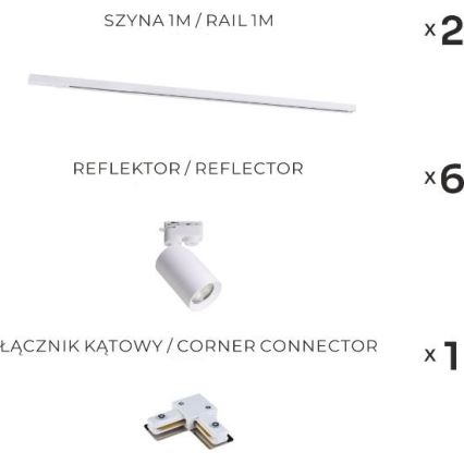 Zuma Line - Точковий світильник для трекової системи 6xGU10/35W/230V білий