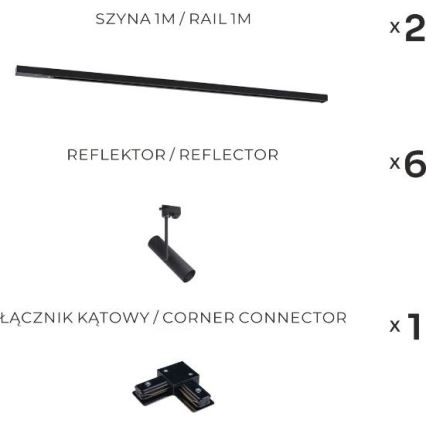 Zuma Line - Точечный светильник для трековой системы 6xGU10/35W/230V чёрный