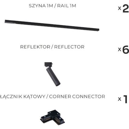 Zuma Line - Трековый светильник 6xGU10/35W/230V черный