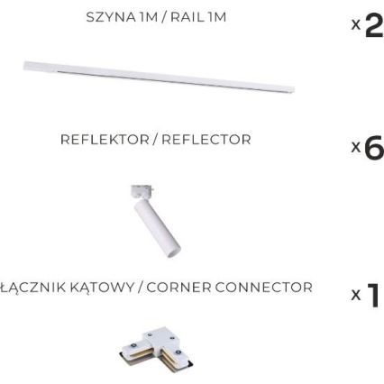 Zuma Line - Точковий світильник у шинній системі 6xGU10/35W/230V білий