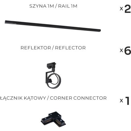 Zuma Line - Точечный светильник для трековой системы 6xGU10/15W/230V чёрный
